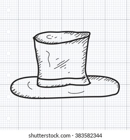 Simple hand drawn doodle of a top hat