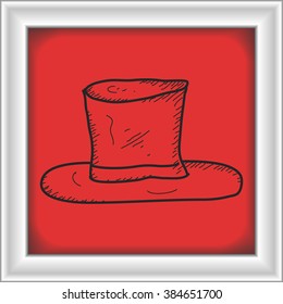 Simple hand drawn doodle of a top hat