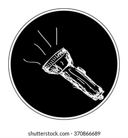 Simple hand drawn doodle of a torch