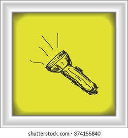 Simple hand drawn doodle of a torch