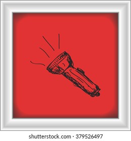 Simple hand drawn doodle of a torch