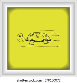Simple hand drawn doodle of a tortoise