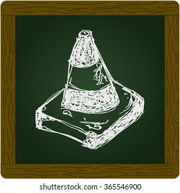 Simple hand drawn doodle of a traffic cone