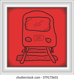 Simple hand drawn doodle of a train