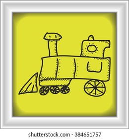 Simple hand drawn doodle of a train