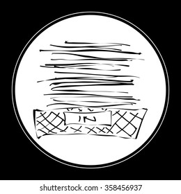 Simple hand drawn doodle of an in tray