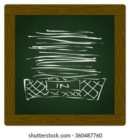 Simple hand drawn doodle of an in tray