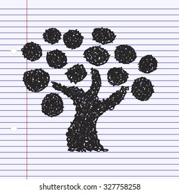 Simple hand drawn doodle of a tree