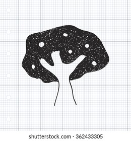 Simple hand drawn doodle of a tree
