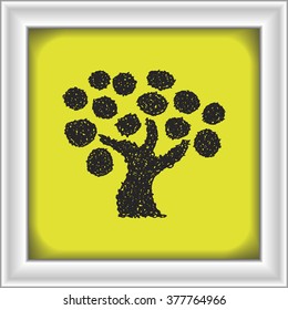 Simple hand drawn doodle of a tree