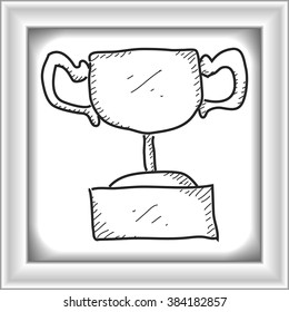 Simple hand drawn doodle of a trophey