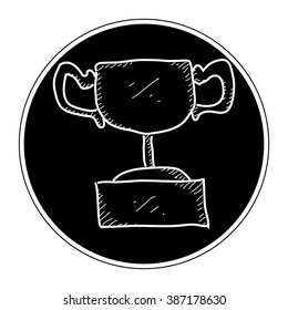 Simple hand drawn doodle of a trophey
