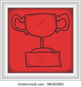 Simple hand drawn doodle of a trophy