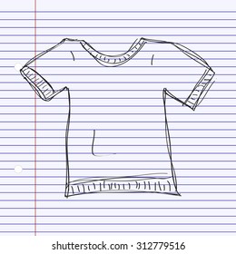 Simple hand drawn doodle of a tshirt