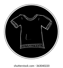 Simple hand drawn doodle of a tshirt