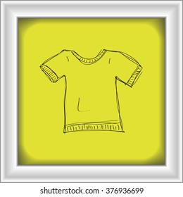 Simple hand drawn doodle of a tshirt