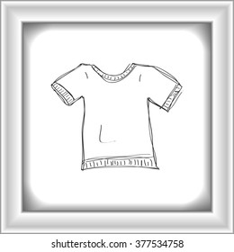 Simple hand drawn doodle of a tshirt