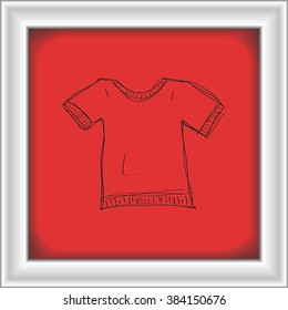 Simple hand drawn doodle of a tshirt
