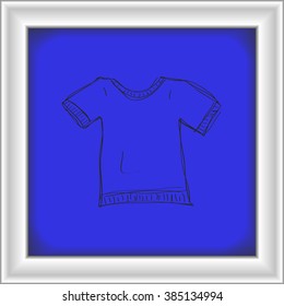 Simple hand drawn doodle of a tshirt