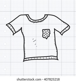 Simple hand drawn doodle of a tshirt