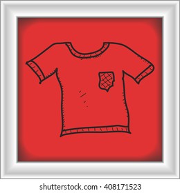 Simple hand drawn doodle of a tshirt