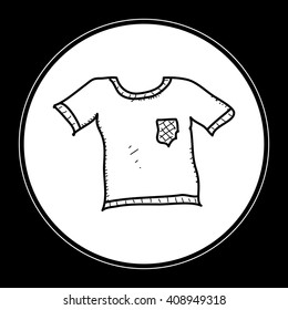 Simple hand drawn doodle of a tshirt