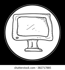 Simple hand drawn doodle of a tv screen