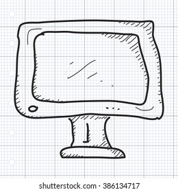 Simple hand drawn doodle of a tv screen
