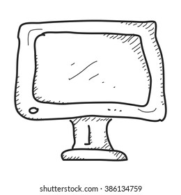Simple hand drawn doodle of a tv screen