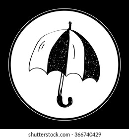 Simple hand drawn doodle of an umbrella
