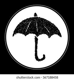 Simple hand drawn doodle of an umbrella