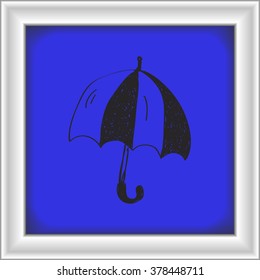 Simple hand drawn doodle of an umbrella