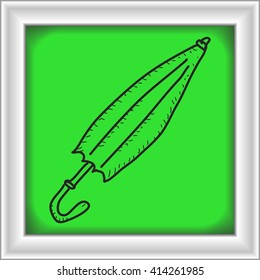Simple hand drawn doodle of an umbrella