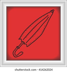 Simple hand drawn doodle of an umbrella