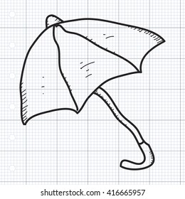 Simple hand drawn doodle of an umbrella
