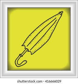 Simple hand drawn doodle of an umbrella