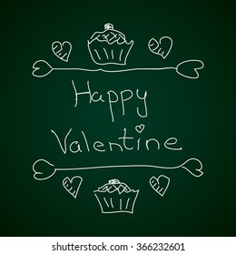 Simple hand drawn doodle of a valentine design