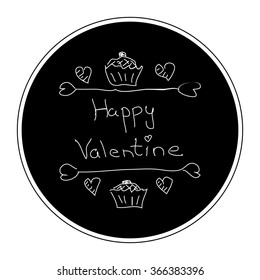 Simple hand drawn doodle of a valentine design