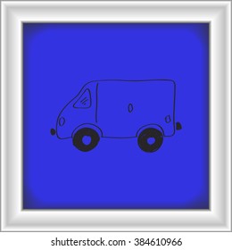 Simple hand drawn doodle of a van