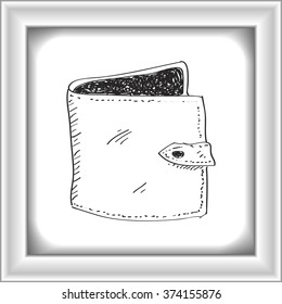 Simple hand drawn doodle of a wallet