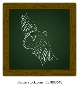 Simple hand drawn doodle of a watch