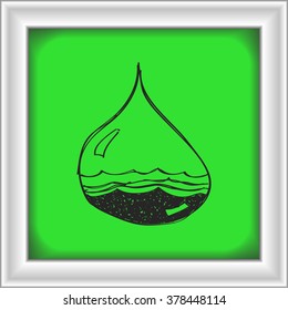 Simple hand drawn doodle of a water drop