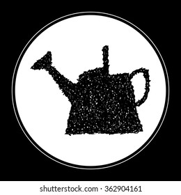Simple hand drawn doodle of a watering can