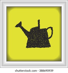 Simple hand drawn doodle of a watering can