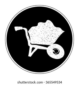Simple hand drawn doodle of a wheelbarrow