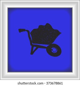 Simple hand drawn doodle of a wheelbarrow