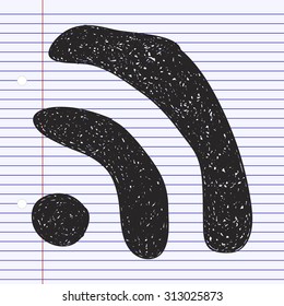Simple hand drawn doodle of a wifi symbol