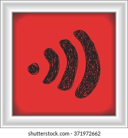 Simple hand drawn doodle of a wifi symbol