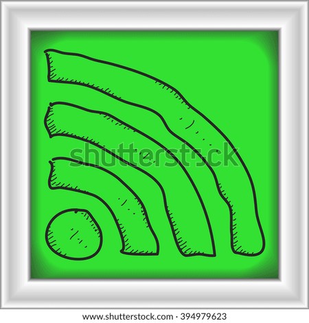 Simple hand drawn doodle of a wi-fi symbol