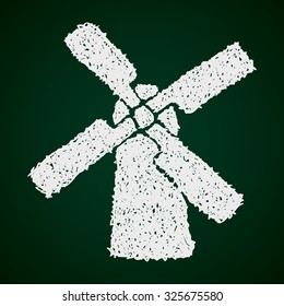 Simple hand drawn doodle of a windmill